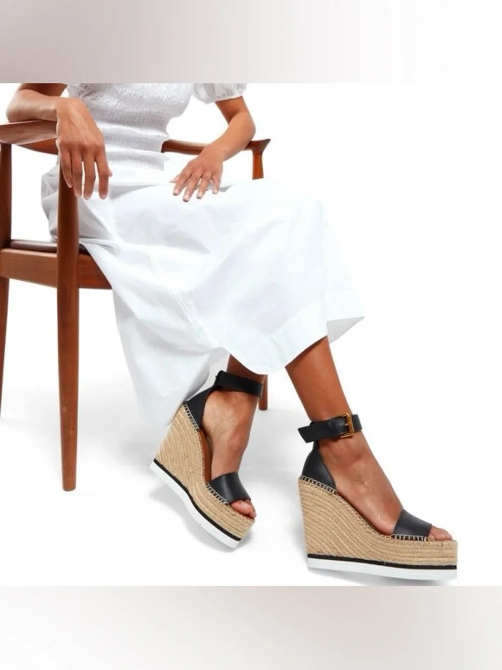 $495 See by Chloe 'Glyn' Espadrille Wedge Sandal 38
